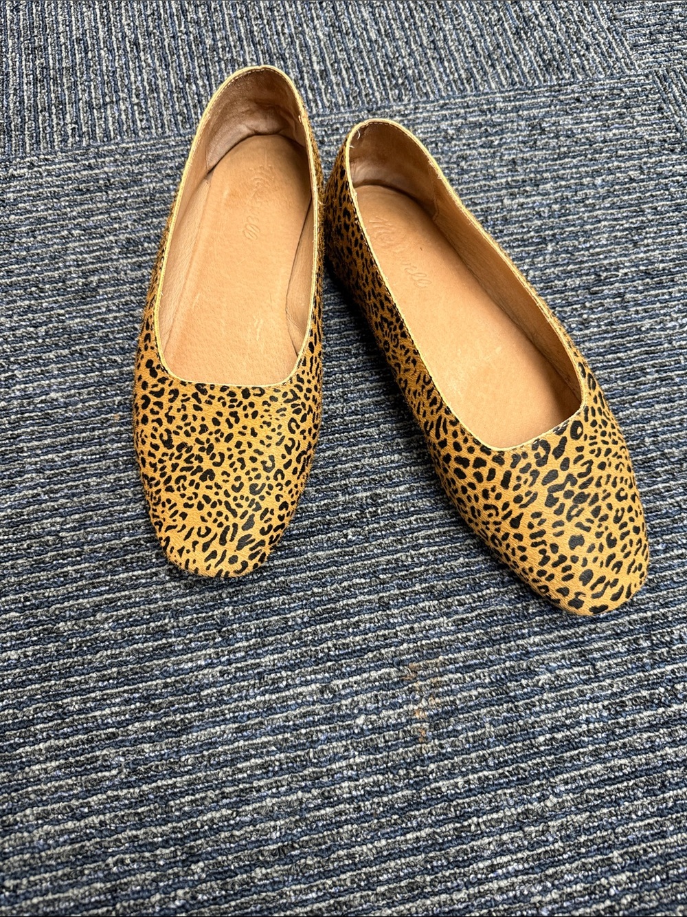 MADEWELL Cory Leopard Print Leather Women’s Ballet Flats - Tan